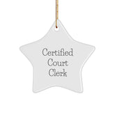 Funny Certified Court Clerk Star Ornament Gifts from Friends for Christmas - Image 1